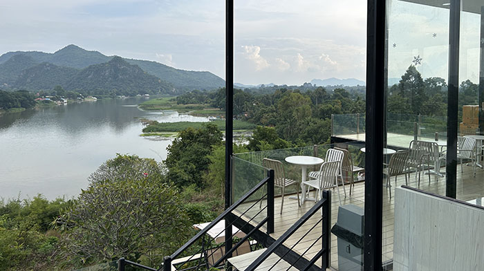 cafe views with views of Kwai River