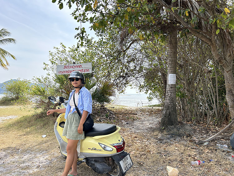 Me and my motobike at Laem Had Beach on Koh Yao Yai