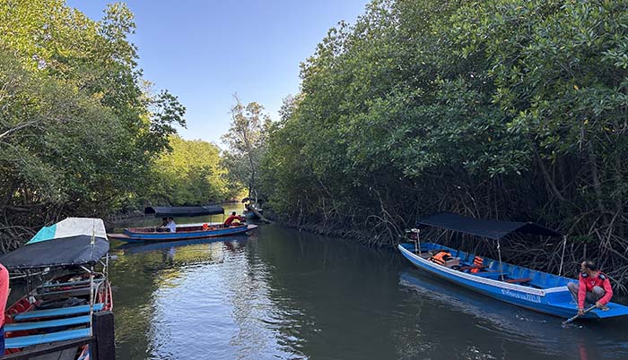 boat ride at Pran Buri Forest Park