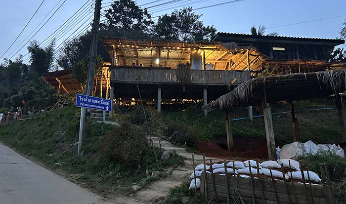 coffee stop at hiking trail