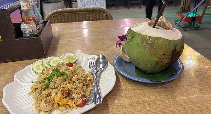my dinner on Chaweng Beach Road
