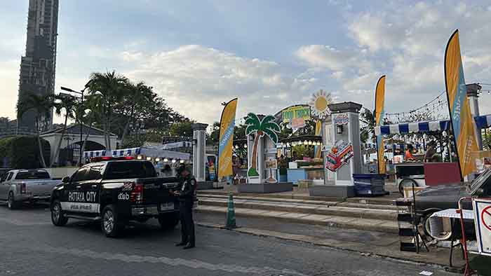 Food truck market near walking street