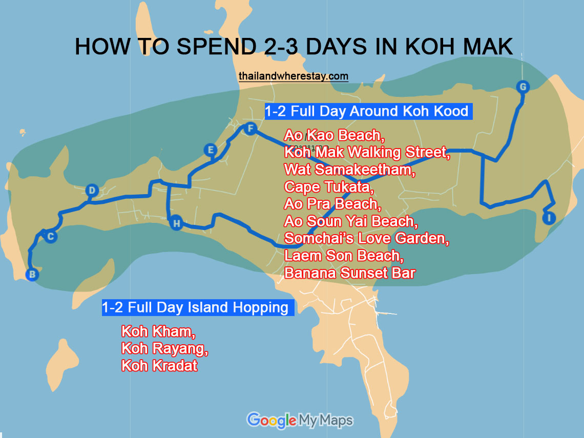 How I spend 2-3 days in Koh Mak Map