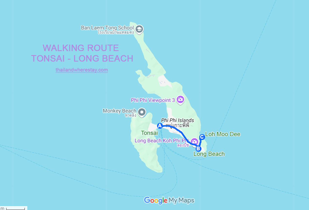Walking Route Tonsai to Long Beach