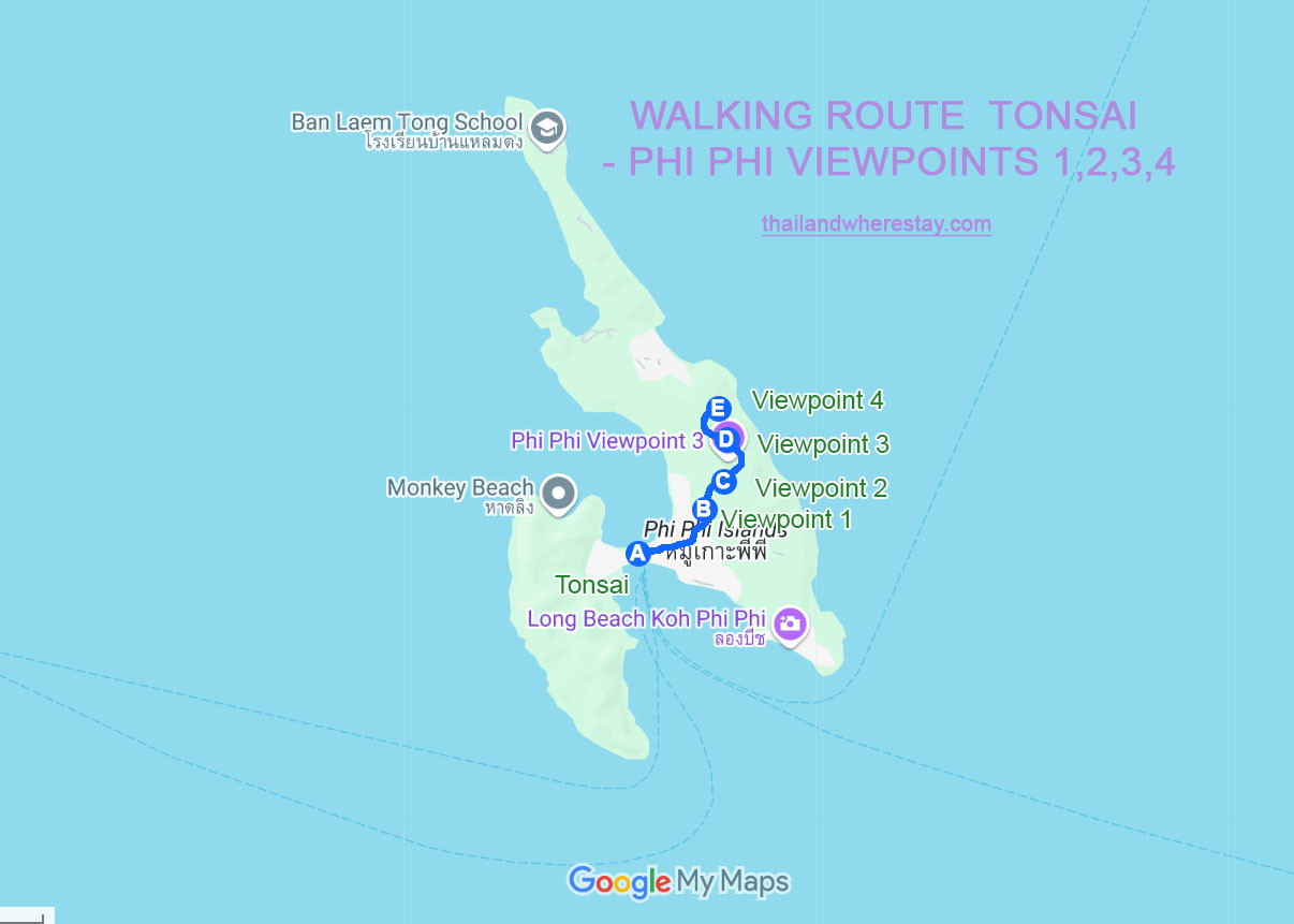 Walking Route Tonsai to Viewpoints