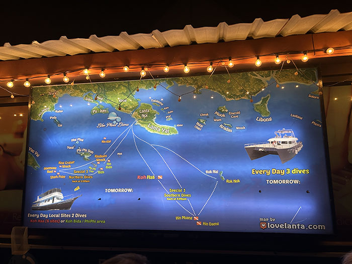 Scuba diving route Koh Lanta