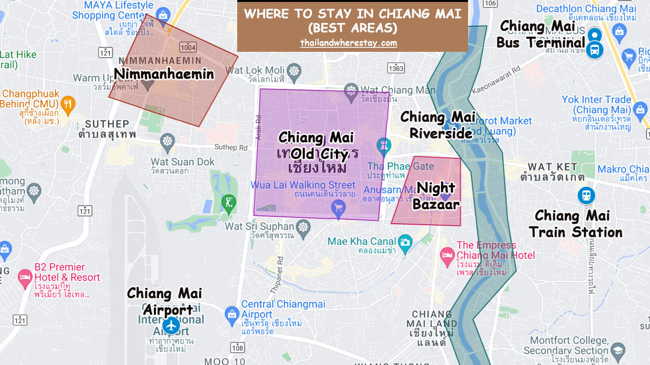Best areas in Chiang Mai Map