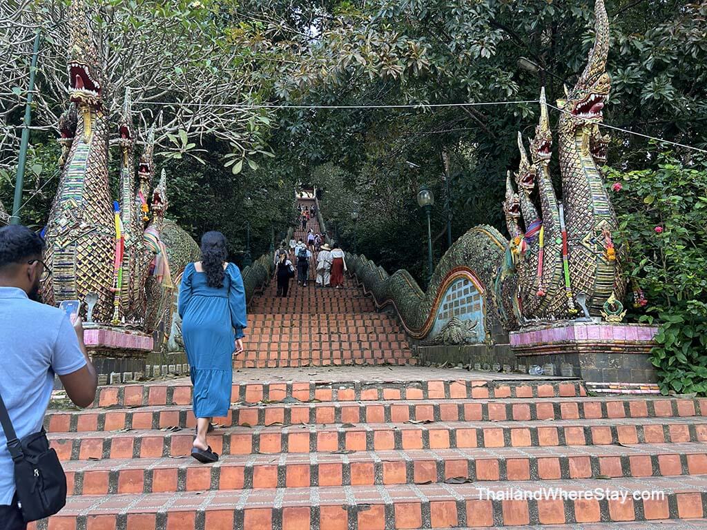 Naga Stairs at starting trail to Wat Phra That Doi Suthep
