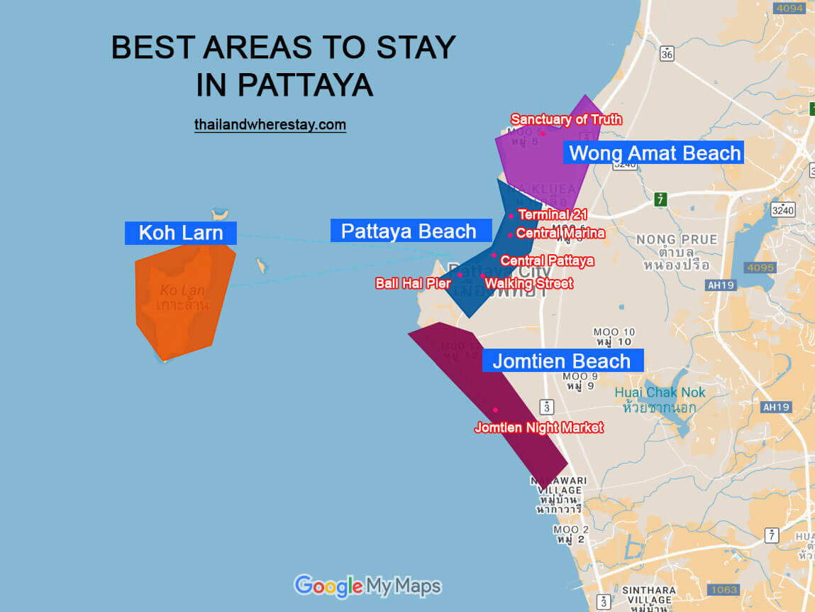 Pattaya Best areas Map