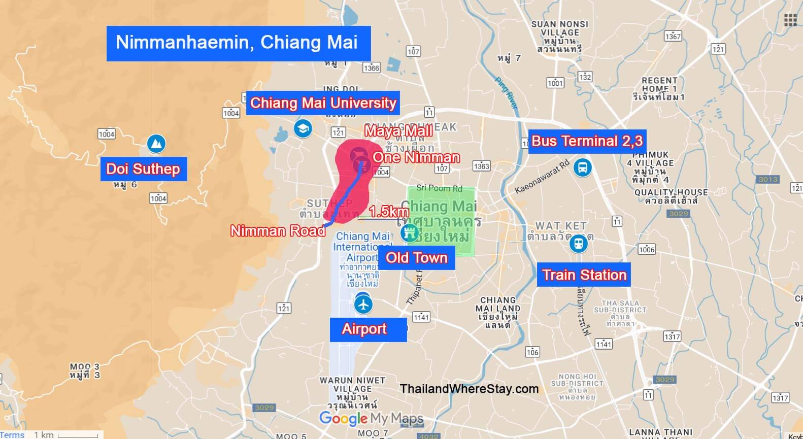 Nimmanhaemin Chiang Mai Map