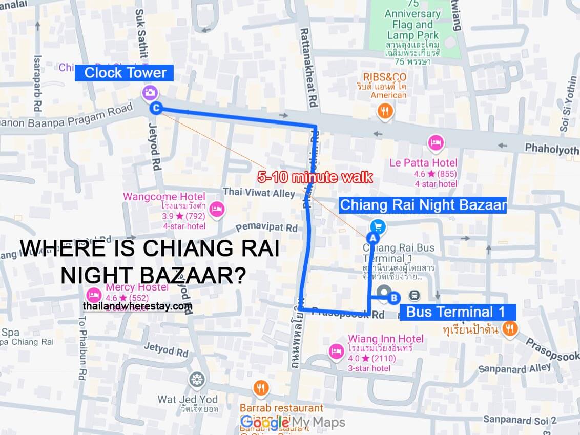 Chiang Rai Night Bazaar on map