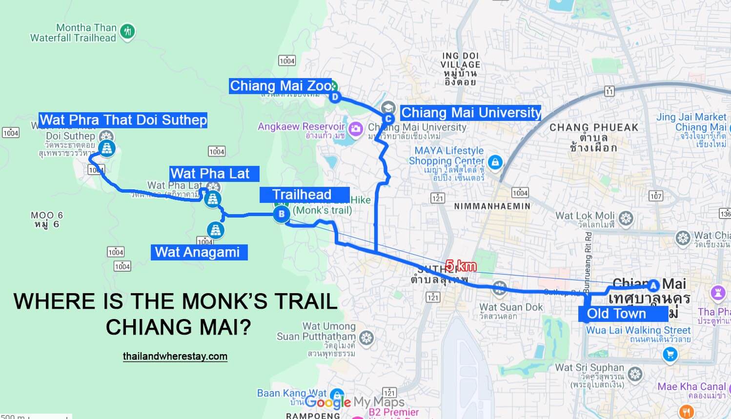 Monk's Trail on Map