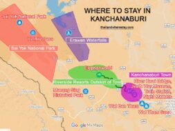 Where to Stay in Kanchanaburi Map