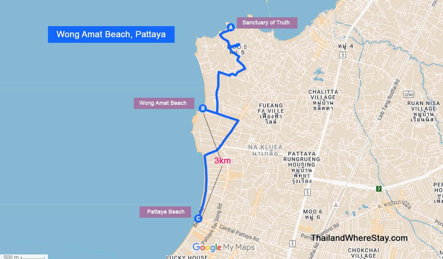 Wong Amat Beach on map