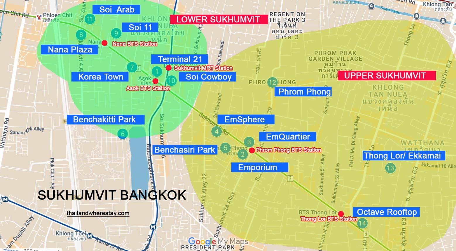 Areas in Sukhumvit