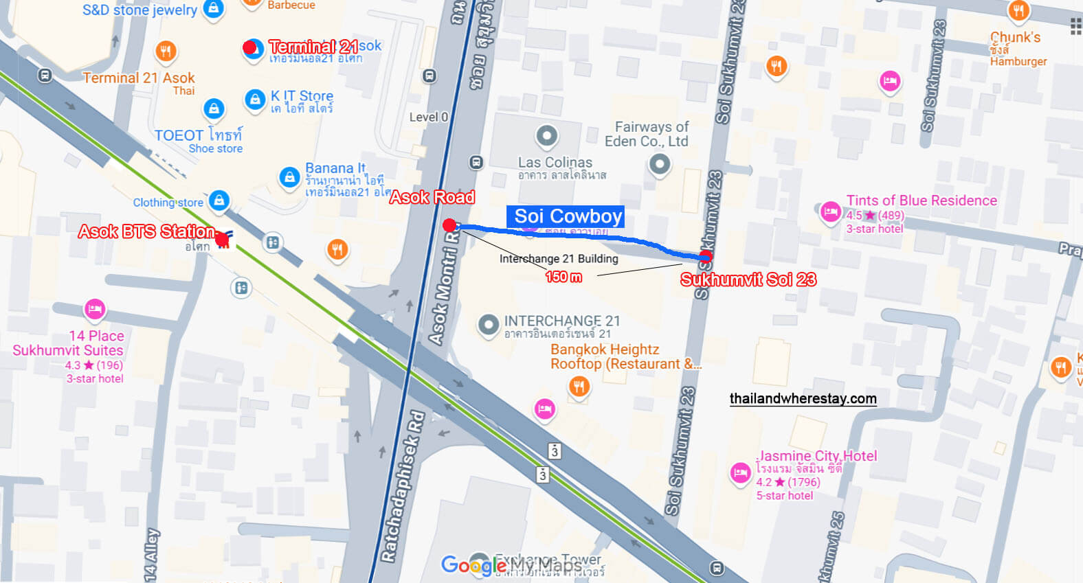 Soi Cowboy map