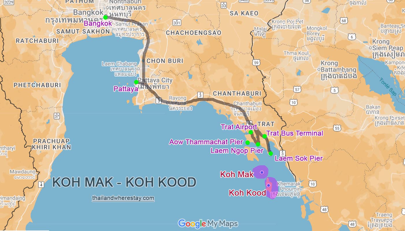 Koh Mak Koh Kood location on map