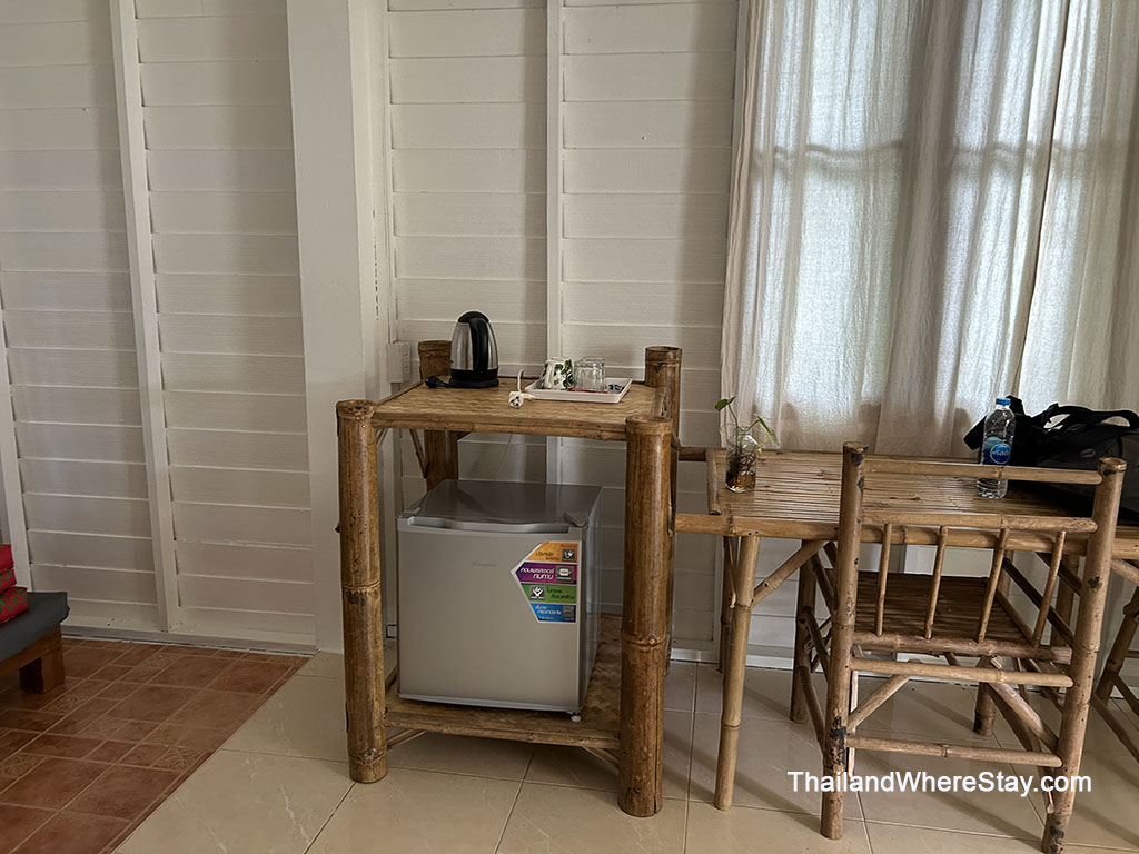 tables and fridfe in my room