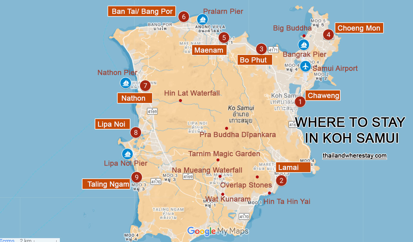 Where to Stay in Koh Samui on map