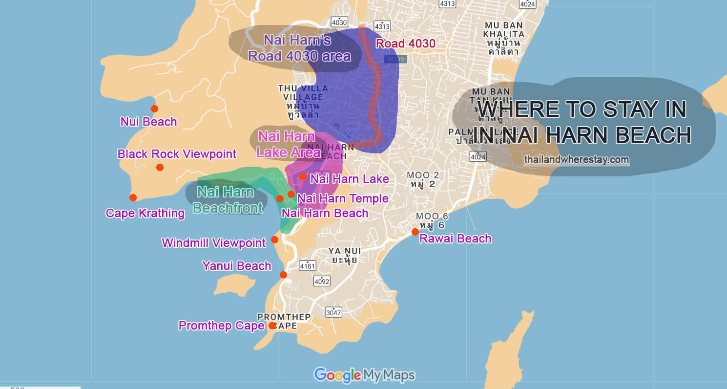 where to stay in Nai Harn map