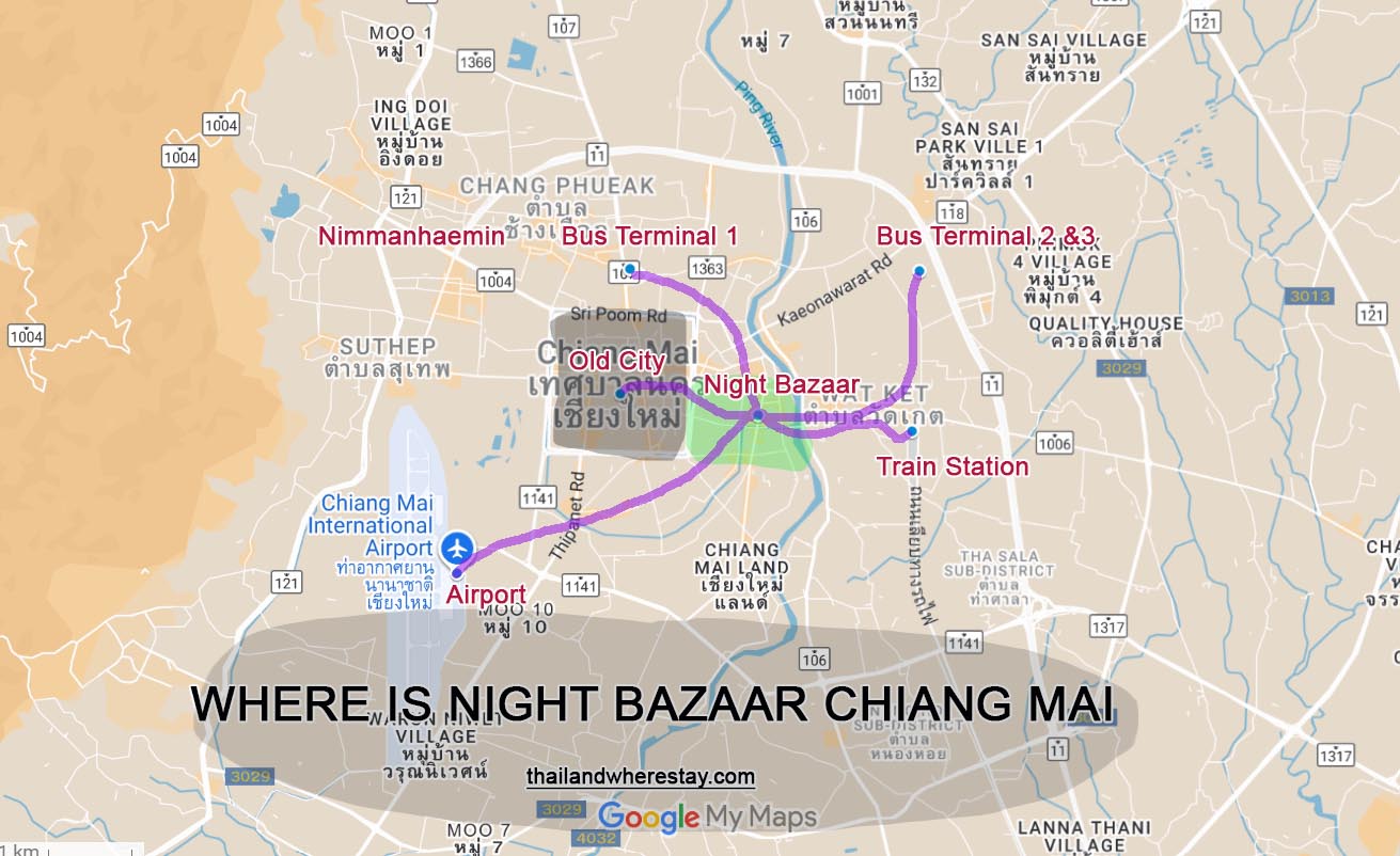 Chiang Mai Night Bazaar location on map