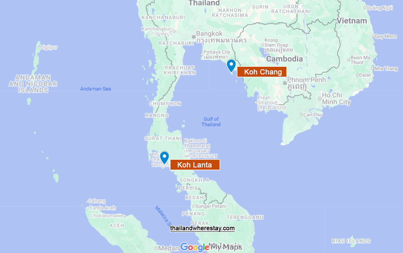 Koh Lanta Koh Chang on map