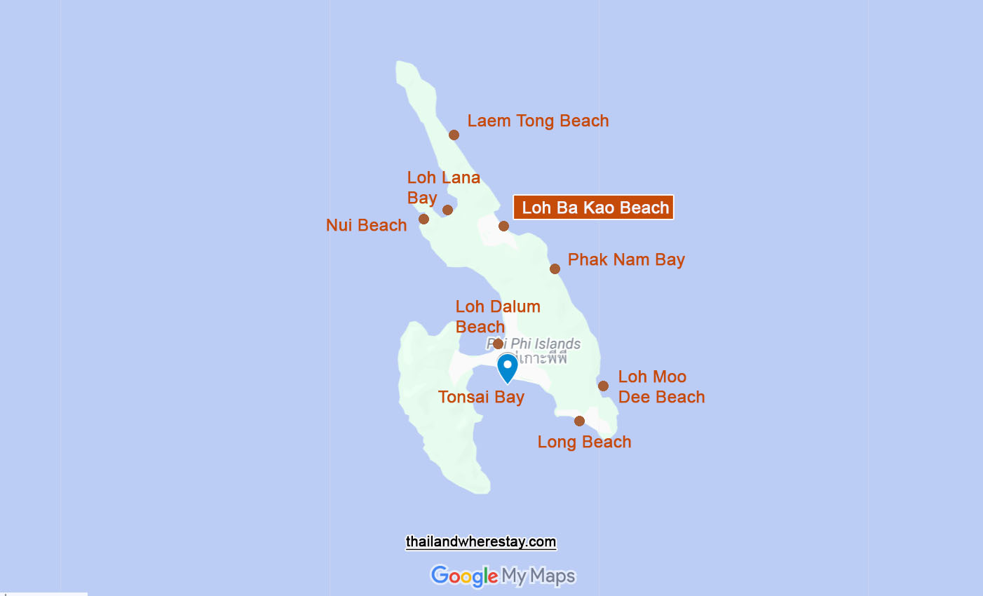 Loh Ba Kao Beach on map