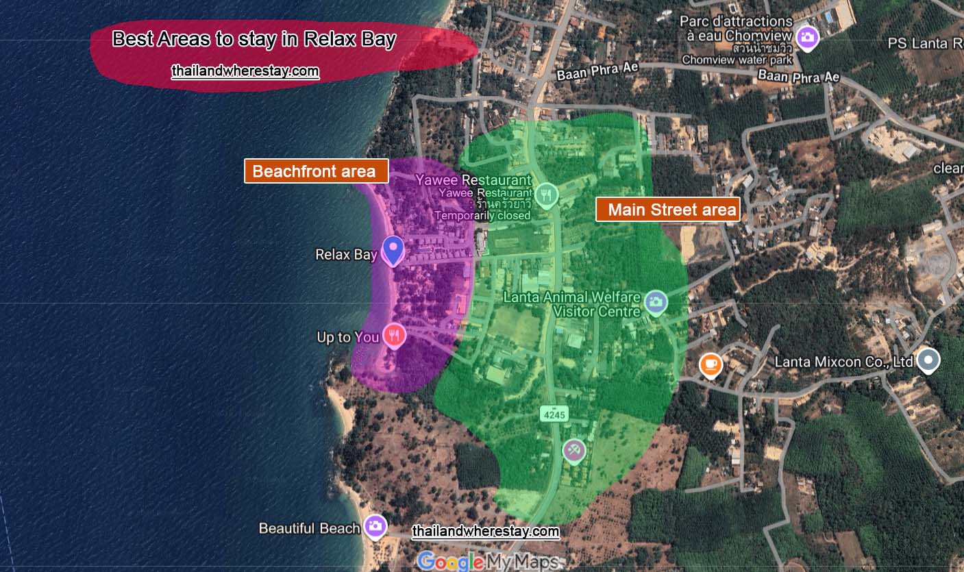 Best areas to stay in Relax Bay Lanta on map