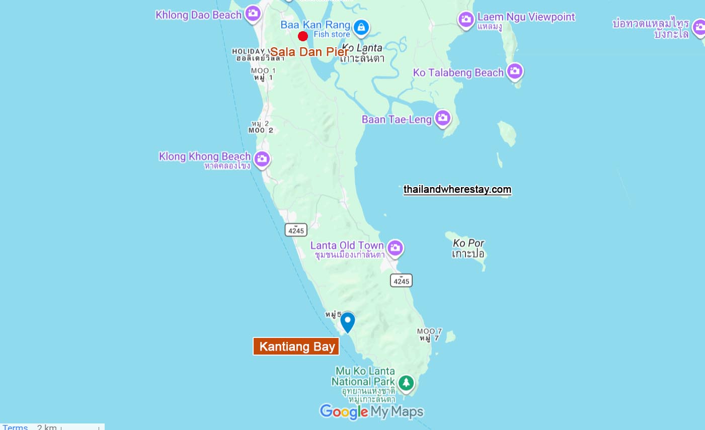 Kantiang Bay location