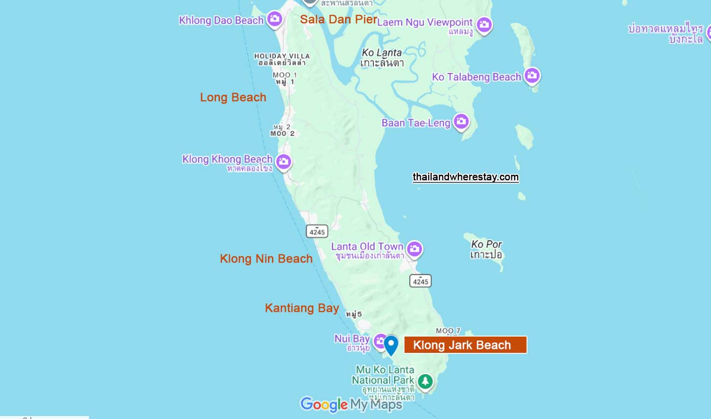 Klong Jark Ko Lanta Location on map