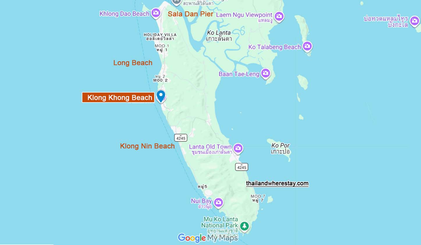 Klong Khong Lanta location map