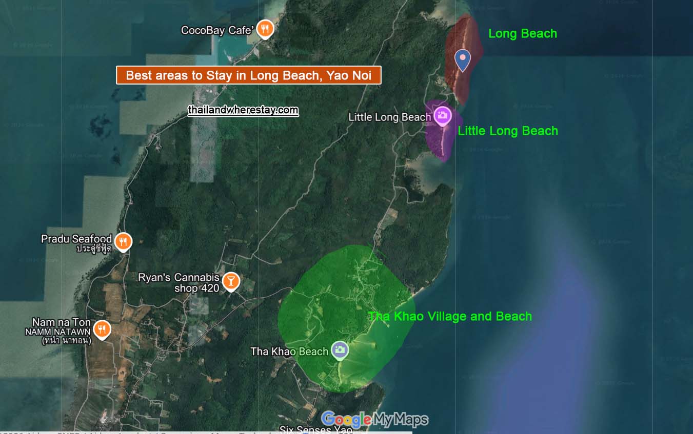 Best areas to stay in Long Beach and Little Long Beach on map