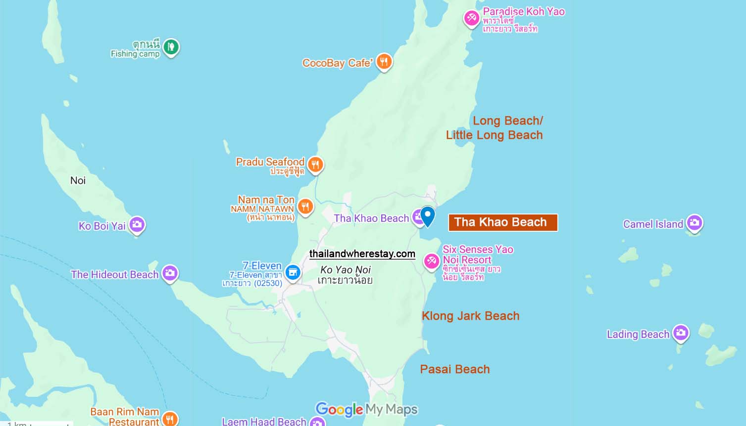 Tha Khao Beach location on map